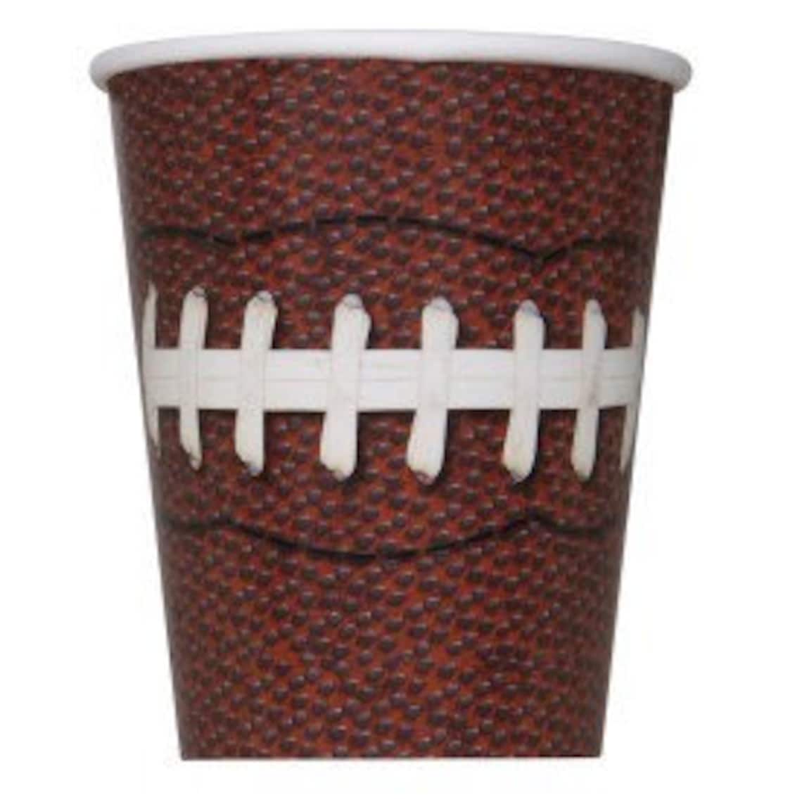 Football Cups Set of 8 Cups Football Party Football Etsy