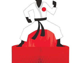 Karate Theme Table Centerpiece, Karate Tableware, Karate Birthday Party