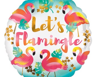 17" Let's Flamingle Pink Flamingo Balloon, Flamingo Baby Shower, Flamingo Birthday
