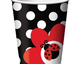 Ladybug 9 oz. Cups, Set of 8, Ladybug Party, Ladybug Birthday