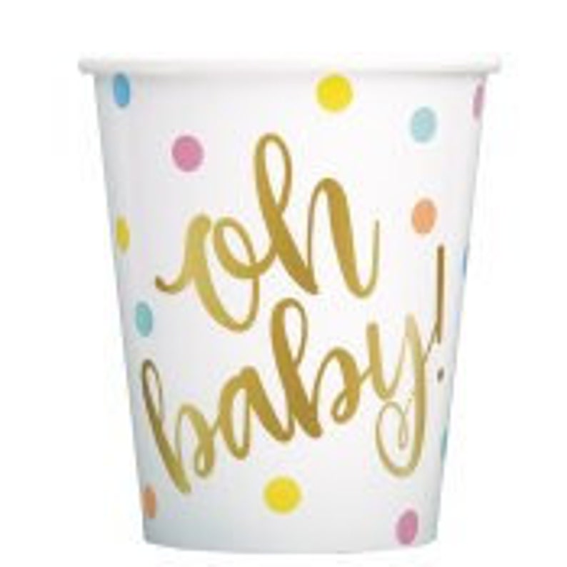 Oh Baby Baby Shower Cups Set of 8 Gender Reveal Party Decor Etsy