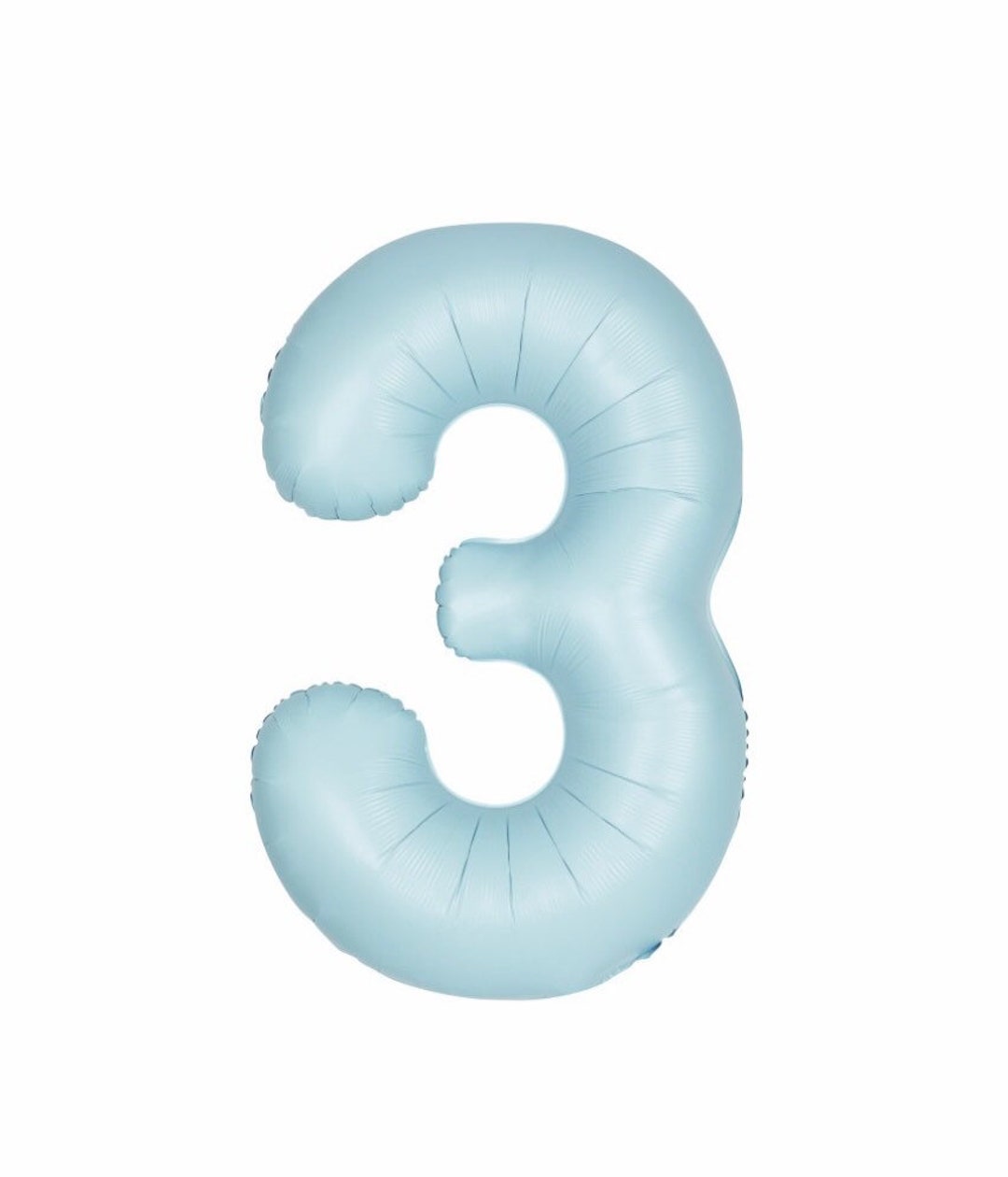 Matte Pastel Blue Number 3 Shaped Foil Balloon 34, Packaged Etsy