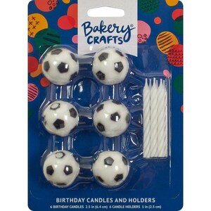 Soccer Candleholders and Candles, Set of 6, Soccer Party, Soccer Birthday, Soccer Theme