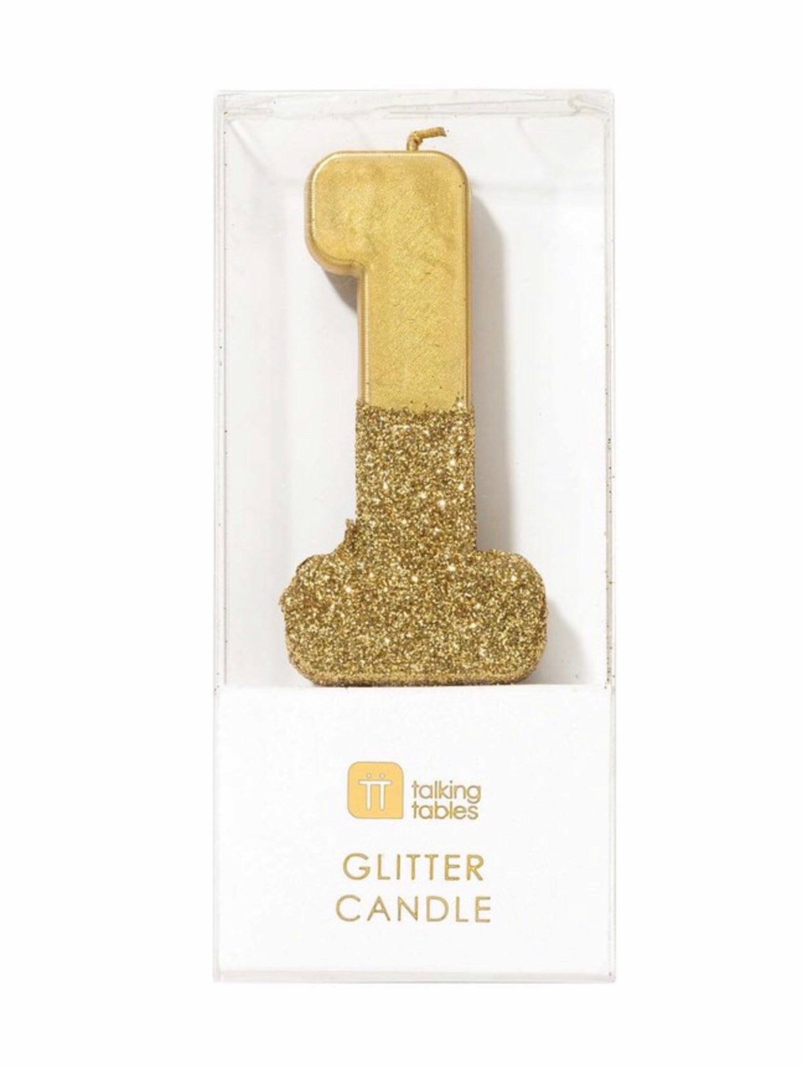 Gold Glitter Dipped 1 Candle First Birthday Candle Gold One Etsy