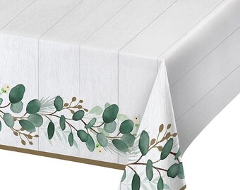 Eucalyptus Greens Table Cover, 54”x102”, Bridal Shower, Wedding Tableware