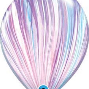 11&quot; Agate Latex Balloons - Set of 6 Latex Balloons, Pink and Purple Marbled Balloons