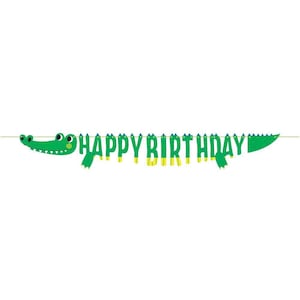 Alligator Happy Birthday Banner, 6 feet long, Alligator Party