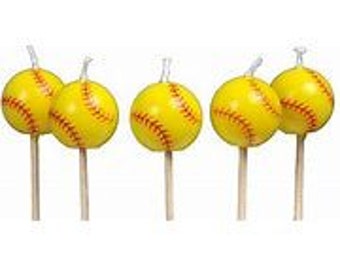 Fastpitch Softball Candles 5 Per Pack, Softball Party, Softball Birthday, Softball Theme