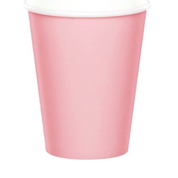 Set of 24 Pastel Pink Party Cups, 9 oz. , Gender Reveal, It's A Girl , Birthday Party Cups