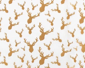 Gold Deer Tissue Paper, Christmas Gift Wrap (Pack of 12)