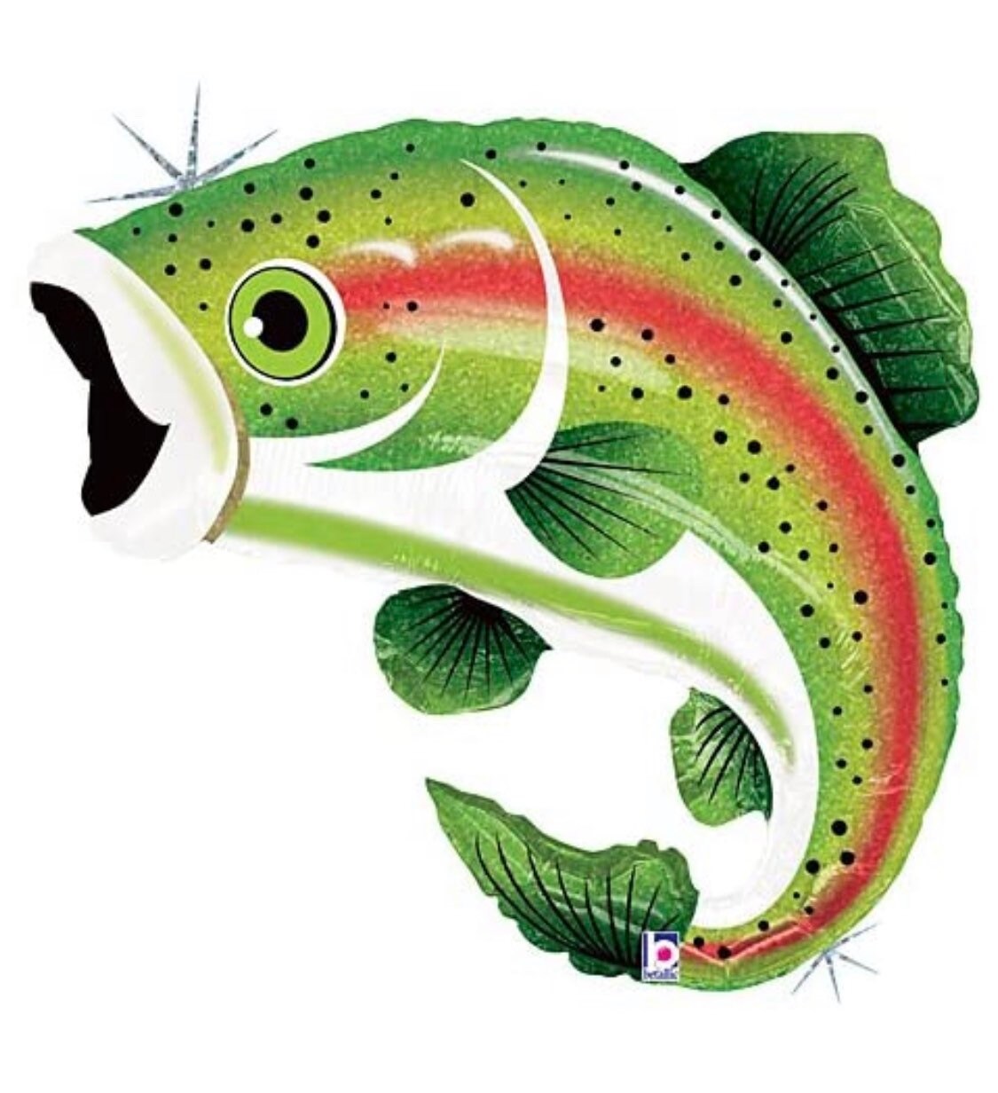 Rainbow Trout 29 Extra Large Holographic Foil Balloon, Trout
