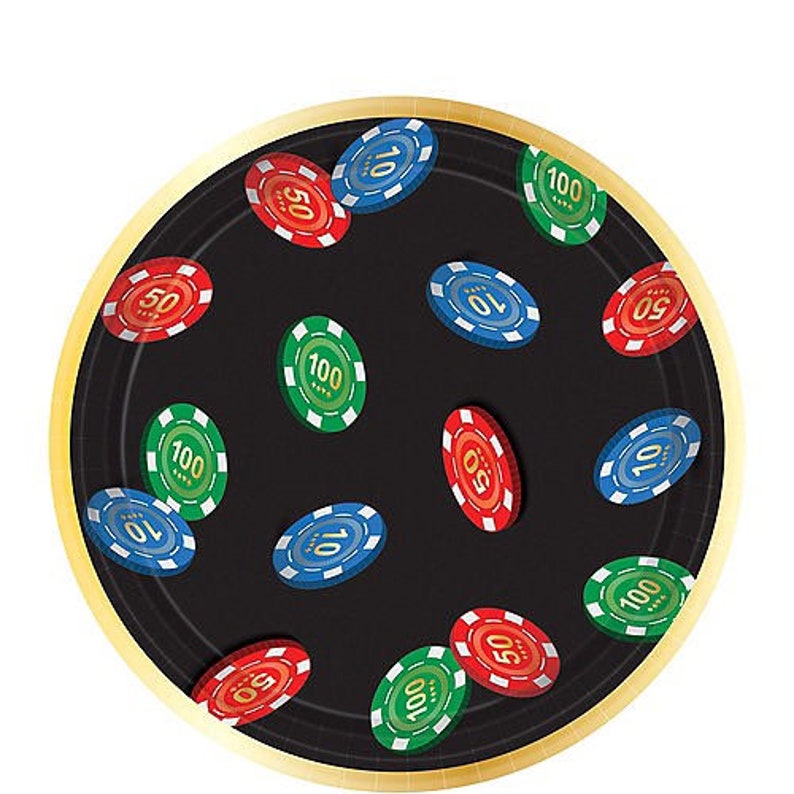 Roll the Dice Casino Dessert Plates 8ct 7in Paper Plates
