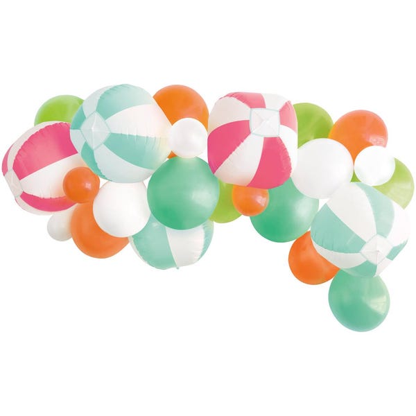 Beach Ball Balloon Arch Kit, Set of 25 Balloons, Summer Party, Pool Party