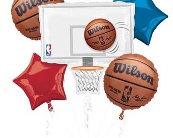 Basketball Balloon Bouquet, Set of 5 balloons, Basketball Party, Basketball Themed Party, Sports Party