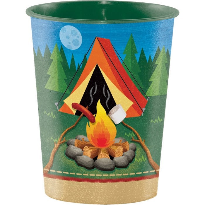 Camp Out Birthday Cup 16 ounce 1 Count Camping Party Camping Napkins Camper Birthday Keep Sake Cup