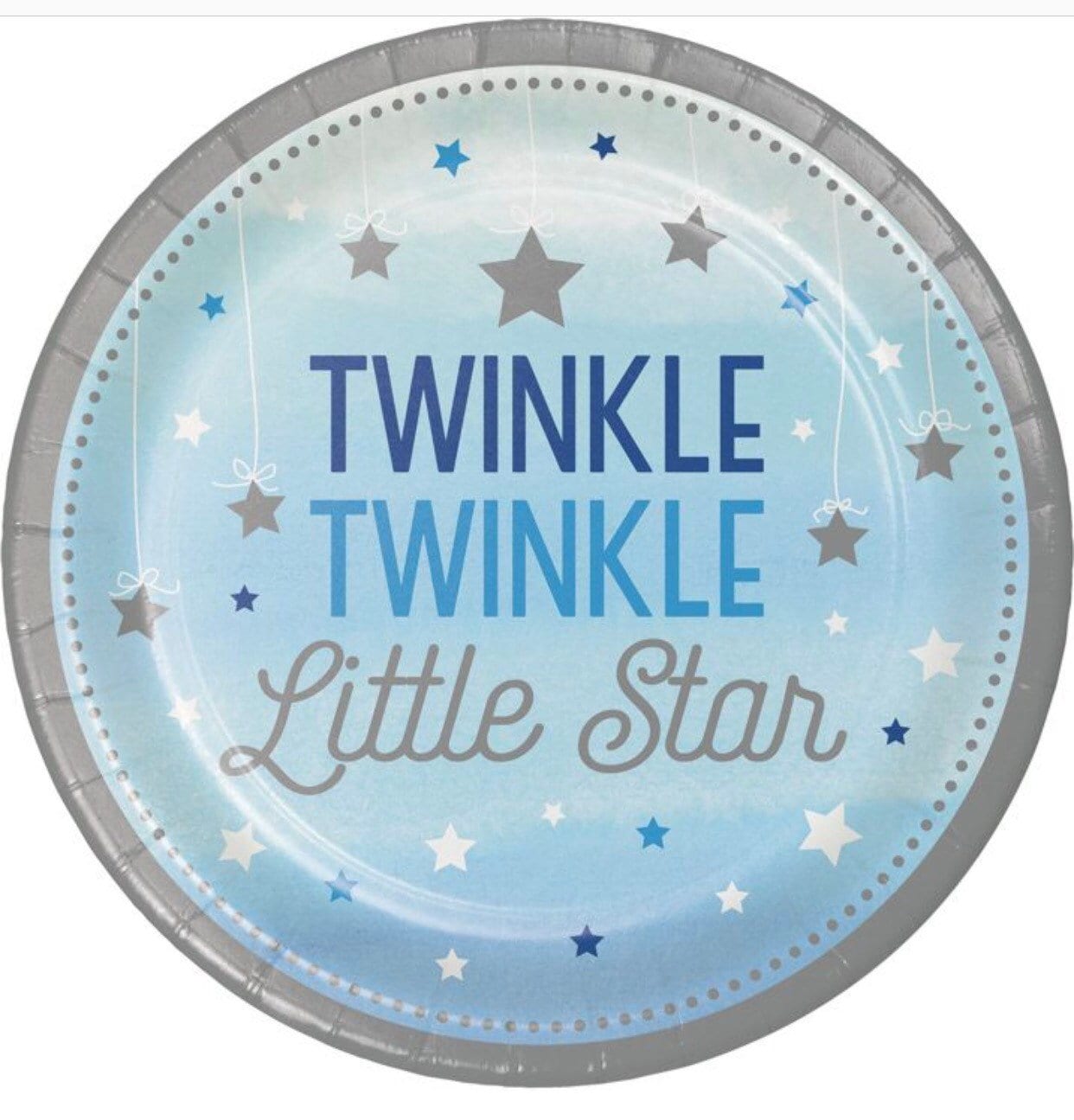 7 Twinkle Twinkle Little Star Round Dessert Plates Baby Shower Moon and Star Party Twinkle Twinkle Birthday Party