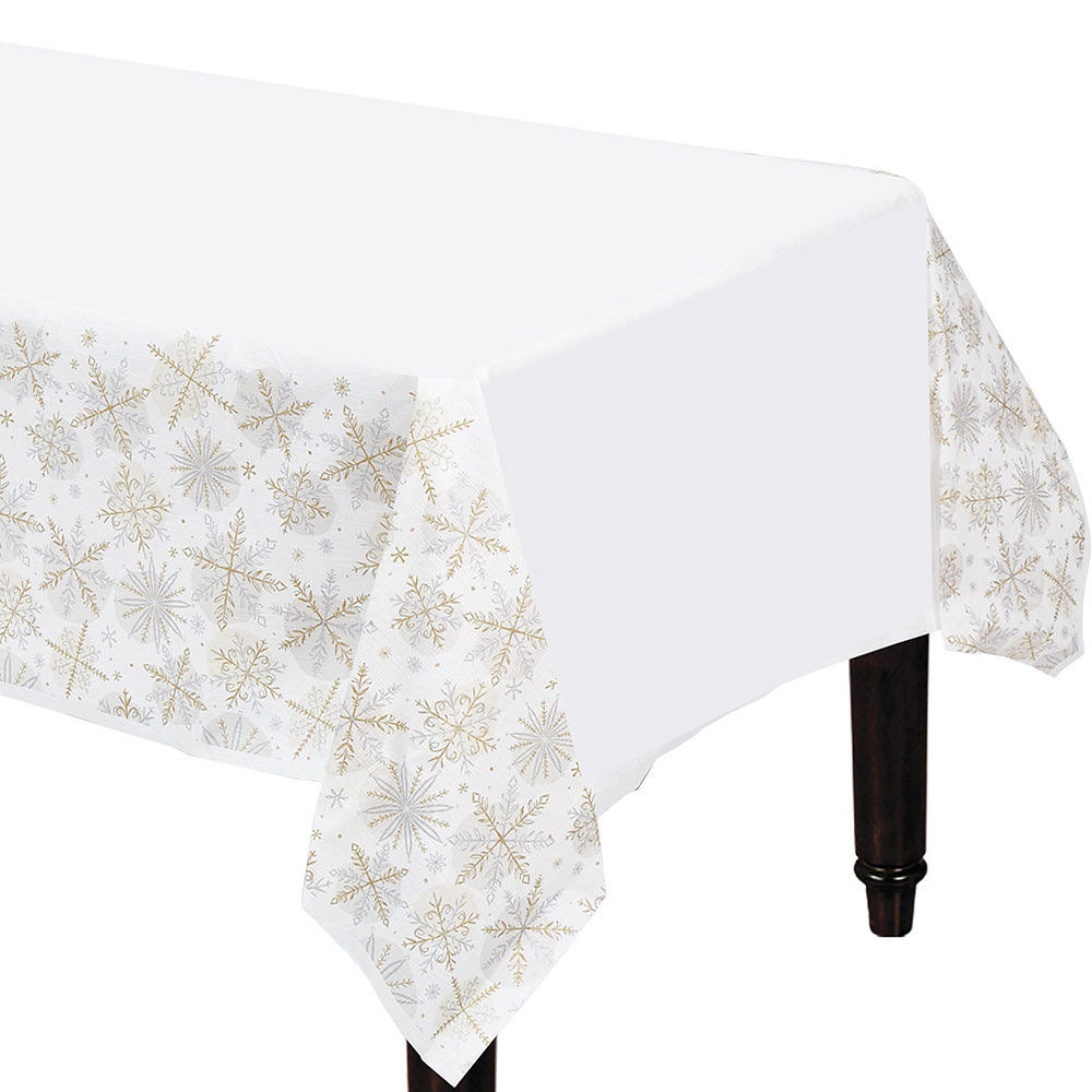 Snowflake Paper Table Cover 54 X 102 Winter Wonderland Etsy