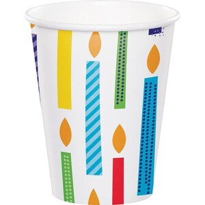 CLOSEOUT!! 50% OFF Bright Birthday Cups, Set of 8, 9 ounce, Bright Birthday Party