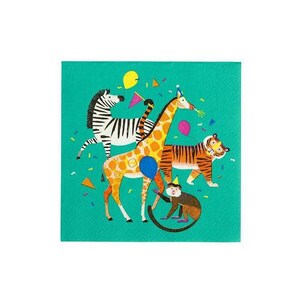 Party Animals Luncheon Napkins, Set of 20, Jungle Party, Safari Party, Zoo Animal Birthday