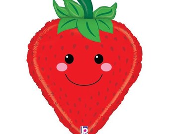 Strawberry Shaped 26” Balloon, Summer Birthday Party, Baby Shower