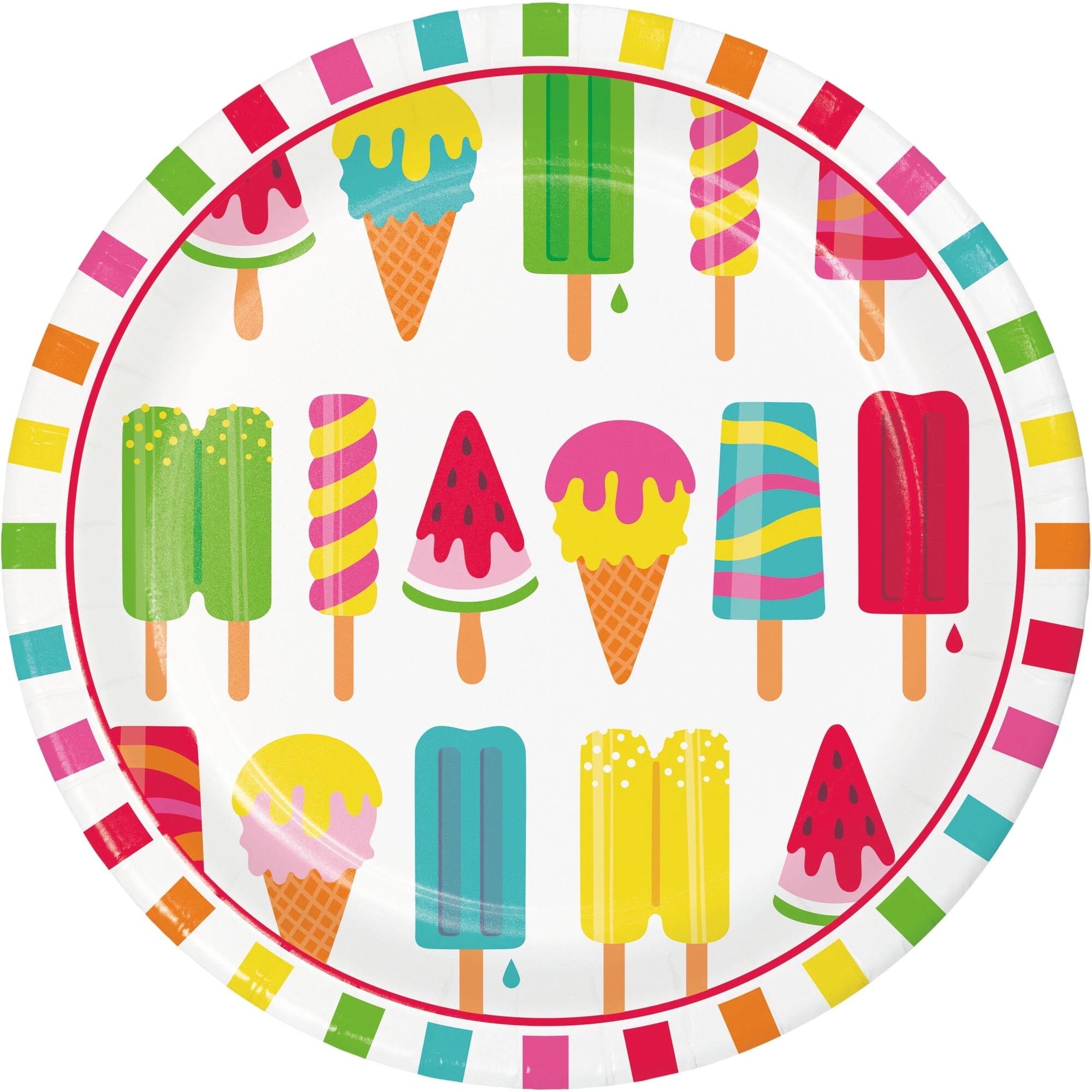 Sweet Summer Popsicle Dinner Plates 8ct 9in Paper Plates Popsicle Party Ice Cream Party