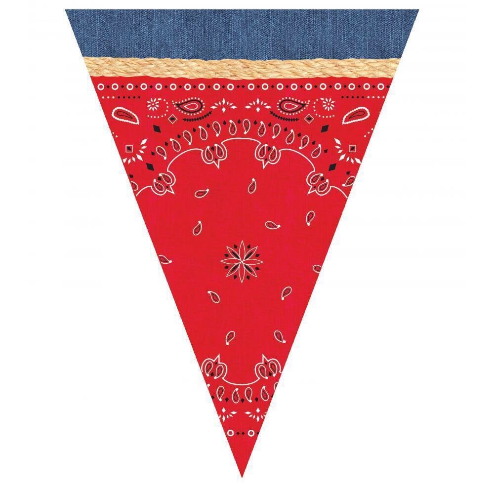 Bandana and Denim Print Plastic Pennant Banner 12 Feet Long - Etsy