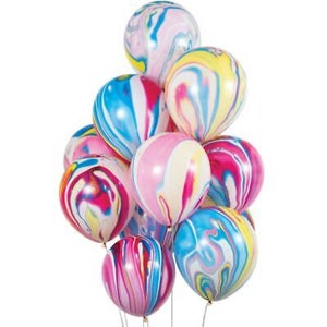 12” Marble Latex Balloons, 12 Count