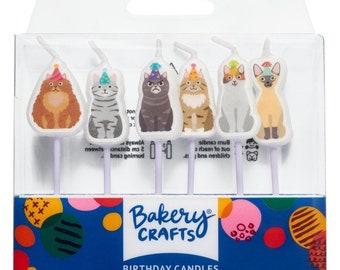 Cats Party Candles, Set of 6, Cat Party, Kitten Party