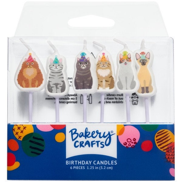 Cats Party Candles, Set of 6, Cat Party, Kitten Party