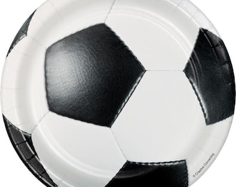 Sports Fanatic Soccer Dessert Plates, Set of 8, Soccer Party, Soccer Birthday, Soccer Theme