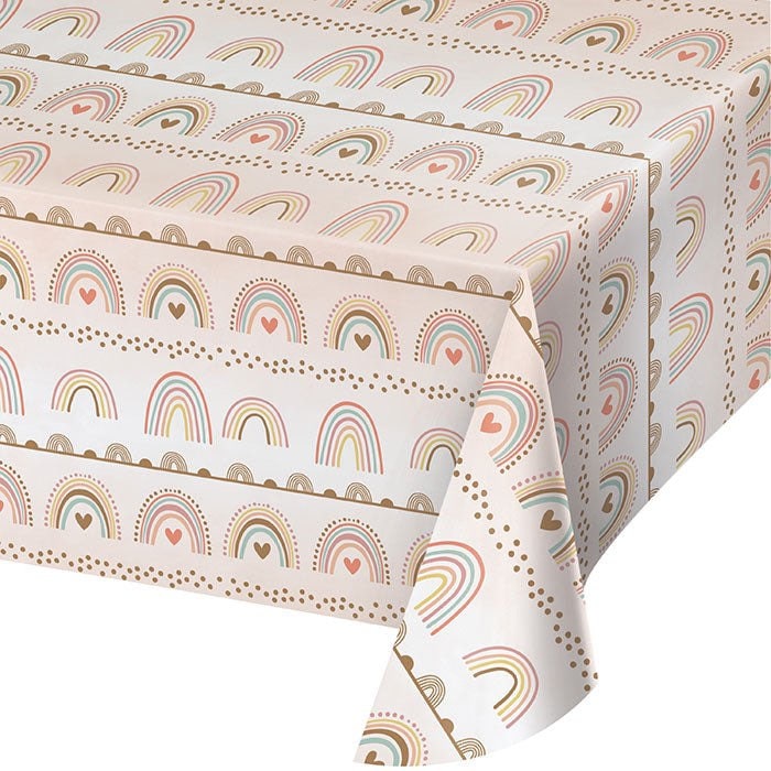 Boho Rainbow Party Paper Table Cover 54x102 Rainbow Party 1 Count