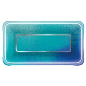May include: A rectangular, teal-colored gel pack with a gradient effect, transitioning from a darker blue at the edges to a lighter teal in the center. A silver-colored rectangular border frames the central area.