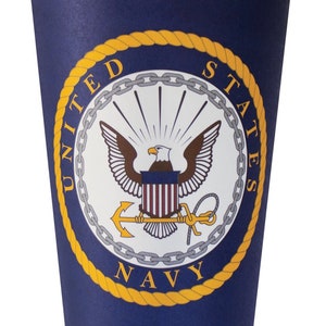 Navy Party Cups, Set of 8, Navy Party, Navy Retirement , Navy Theme Birthday Party
