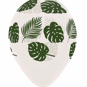 Tropical Palm Latex Balloons, Set of 6, Beach Party , Outdoor Party, Pool Party, Monstera Party Decor