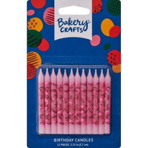 Pink Camo Birthday Candle, Set of 12, Pink Camo Candle, Hunting Party