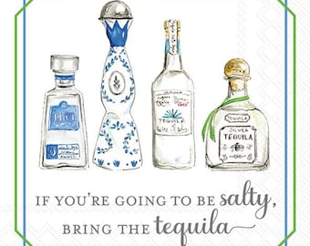 Bring the Tequila Cocktail Napkins, Set of 20,  Summer Party, Bar Napkins