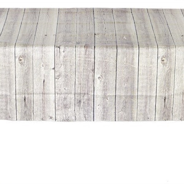 BarnWood Laminated Paper Table Cover, 54 x 108 inches, Barn Party, Farm Party, Lumberjack Party