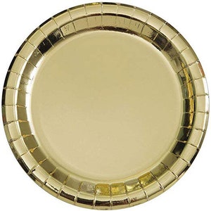 Gold Foil 9” Dinner Plates, Set of 8 plates, Gold Tableware, Gold Plates