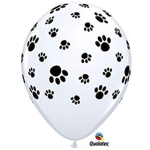 Paw Print 11&quot; Latex Balloons, Set of 6, Dog Party Balloons, Dog Party, Puppy Party