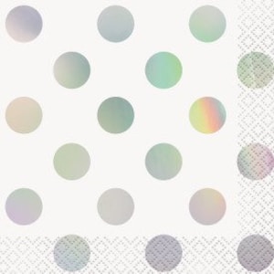 Iridescent Dot 5 inch Beverage Napkins , Set of 16 Napkins,