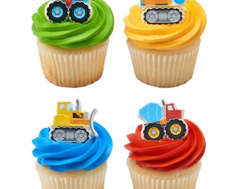 Construction Party Cupcake Rings, 12 Count, Construction Theme Birthday Party