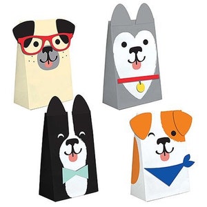 Dog Party Favor Bags, Dog Treat Bags, Dog Party, Puppy Party, Doggy Bags, Set of 8 bags