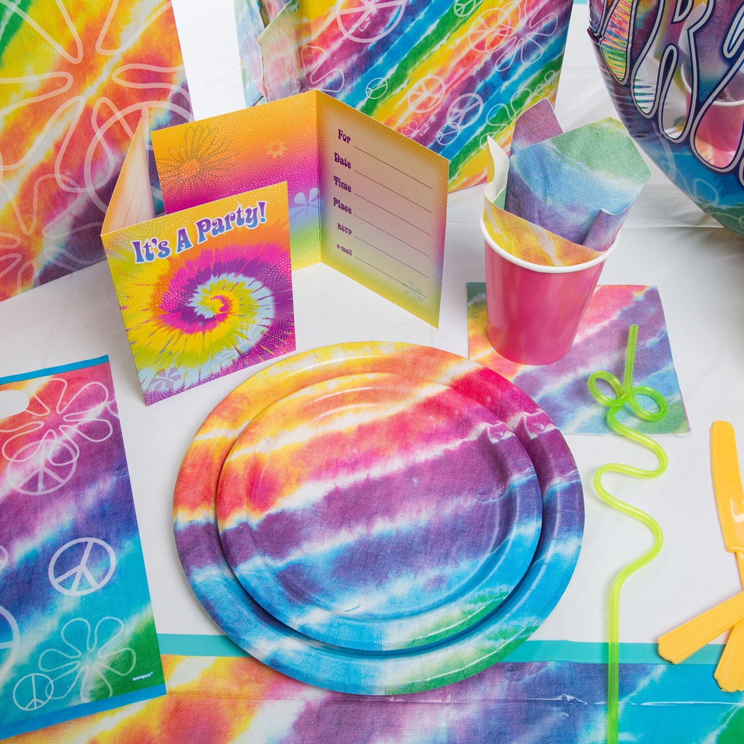 Tie Dye 18 Happy Birthday Balloon Tie Dye Party Etsy Hong Kong