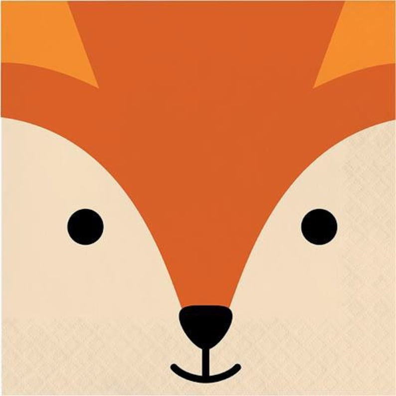Fox Animal Face Dinner Plates Set of 8 Woodland Animal Baby Shower Woodland Birthday