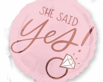 18" SHE SAID YES - Blush and Rose Gold Bridal Shower Balloon