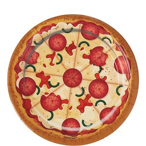 Pizza Party Dessert Plates, Set of 8