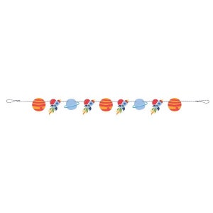 3-2-1 Blastoff! Outer Space Birthday Party Banner, 5 Feet Long, Space Party, Rocket Party, 2.5” Height