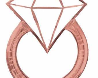 30" Blush and Rose Gold Wedding Ring Balloon, Engagement Party Balloon