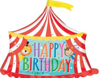 Circus Tent Carnival 28" Birthday Balloon, Circus Party, Big Top Party