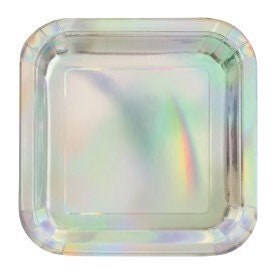Silver square paper plates cheap